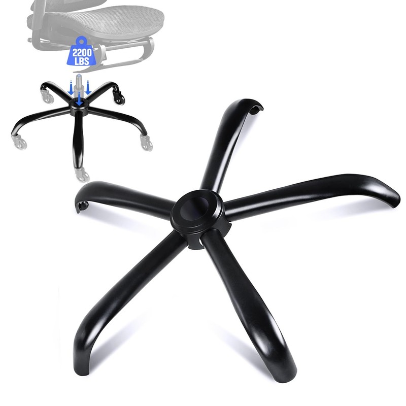 MASTERY MART 28 Inch Office Chair Base 28D x 28W x 4H in, Matte Black