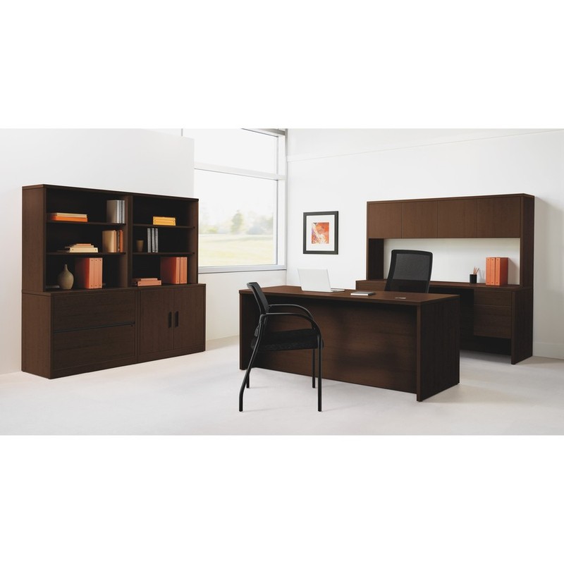 The Hon 105900NN Kneespace Credenza 72" Mahogany 2 Pedestal gallery