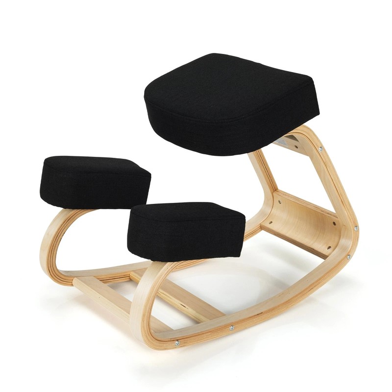 Costway Ergonomic Kneeling Chair Rocking Office Desk Stool Upright Posture Black