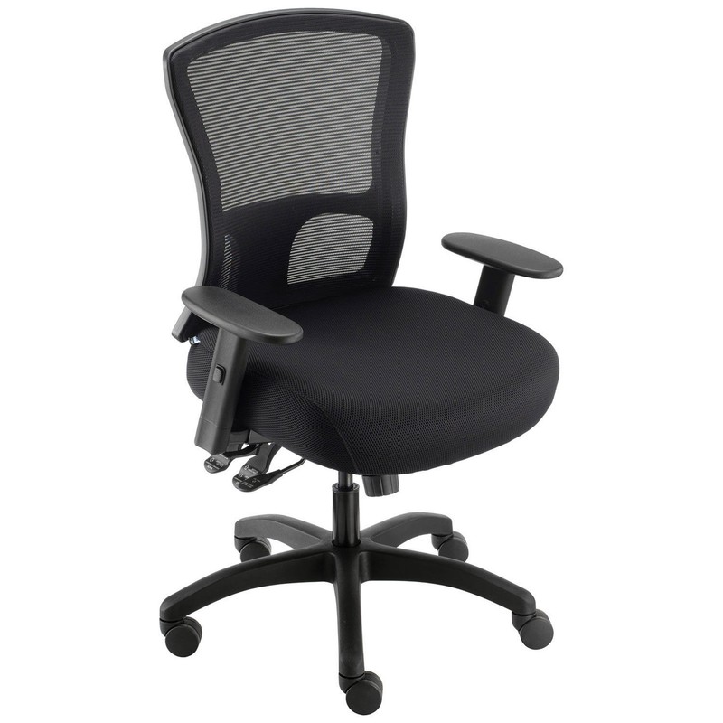 Global Industrial Big and Tall Mesh Back Chair Fabric Seat Black