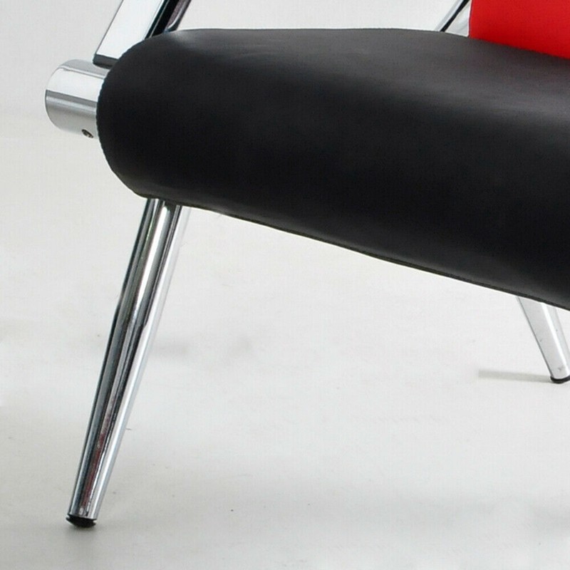 Set of 2 PU Leather Conference Chairs Waiting Room Reception w/ Steel Frame gallery