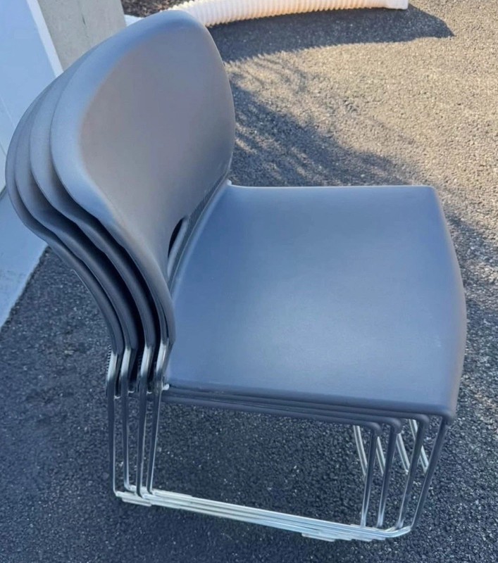 HON Olson Stacker High Density Lot Of 4 Chair 300 lb Regatta Seat Back Black