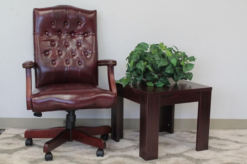 Boss Office Traditional High Back Faux Leather Tufted Executive Chair in Oxblood gallery