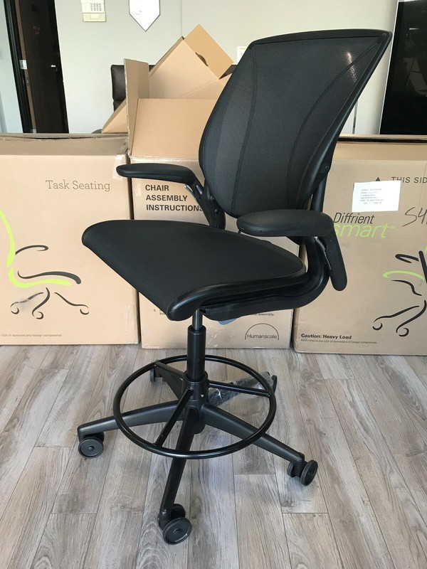 HumanScale Diffrient World Task Stool Chair Adjustable Arms Black Frame gallery