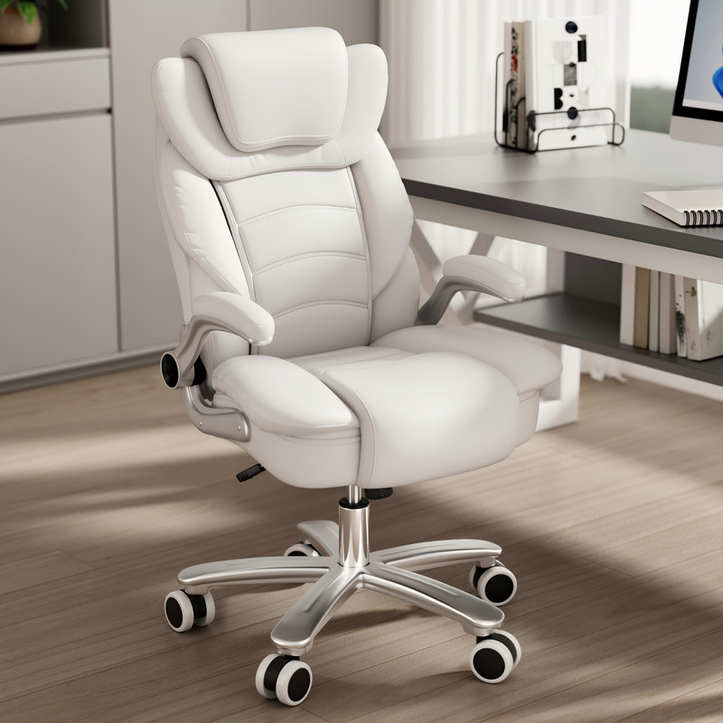 Ergonomic Executive Office Chair Computer Heavy Duty Leather Desk Chair 400lbs gallery