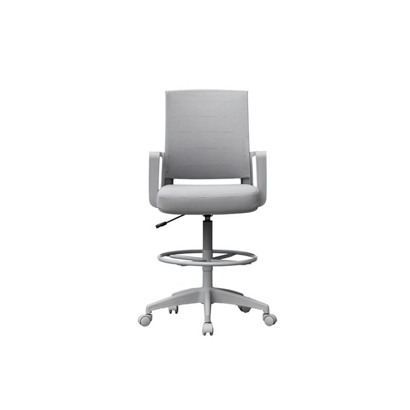 Scranton & Co Mesh Back Adjustable Stool with 20" Footring and Casters in Gray gallery