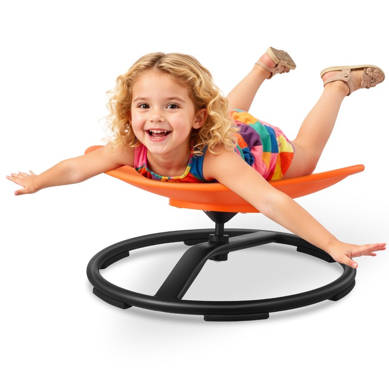 VEVOR Kids Swivel Chair 220 lbs Capacity Round Sensory Spinning Chair Orange