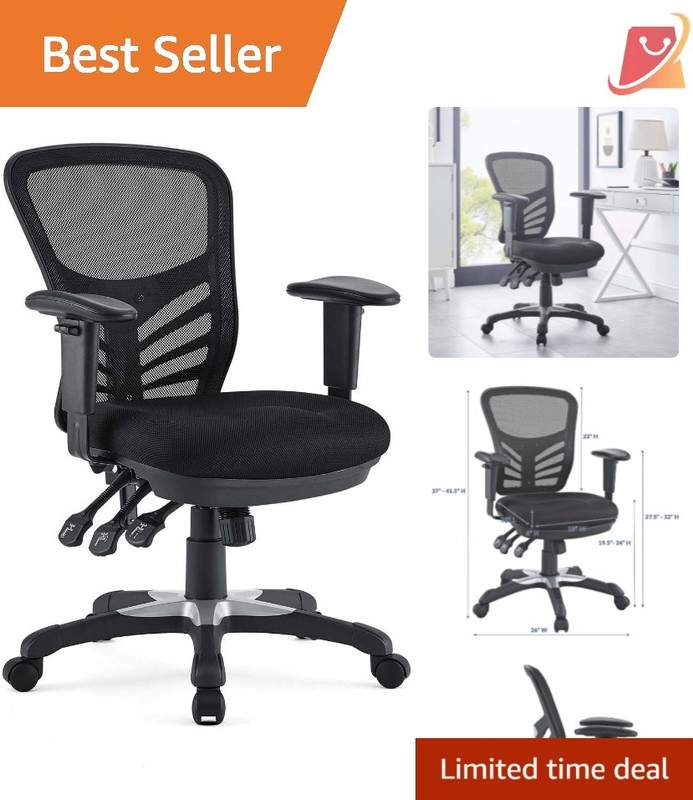 Ergonomic Mesh Office Chair Black Breathable Support Adjustable Swivel