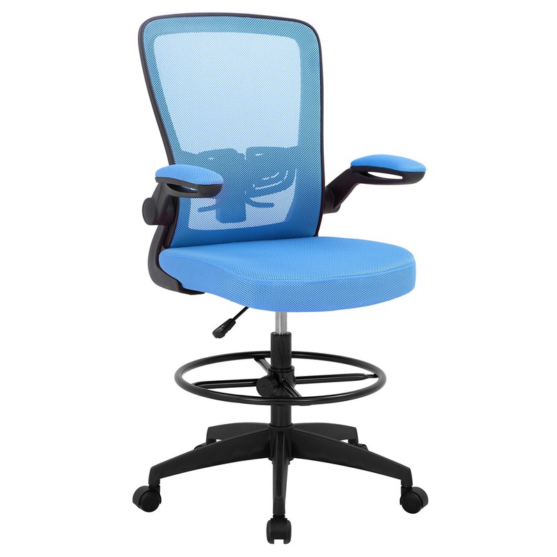 Drafting Chair Tall Office Chair Adjustable Height with Lumbar Support Flip Up