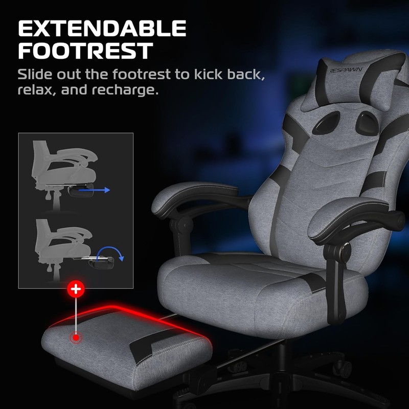 110 Pro Ergonomic Gaming Chair with Footrest for Adults - Comfortable Office ... gallery