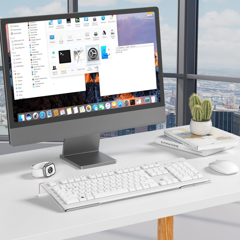 Ergonomic Computer Keyboard Stand Clear Acrylic Tilted Riser Keyboard Tray gallery