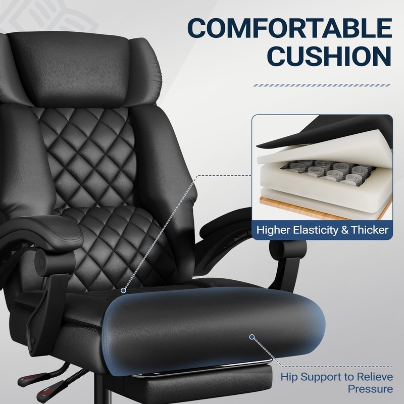 Massage Office Chair with Heat & 6 Vibration Points, 400LBS Big and Tall Offi... gallery