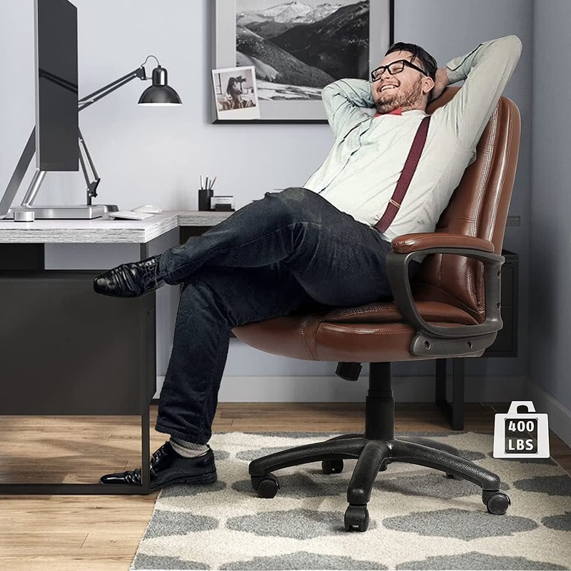 Big & Tall Ergonomic Desk Chair — High Back, Adjustable PU Leather gallery