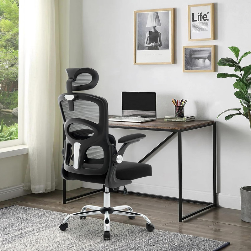 Ergonomic High Back Mesh Office Chair with Adjustable Headrest & Rolling Wheels