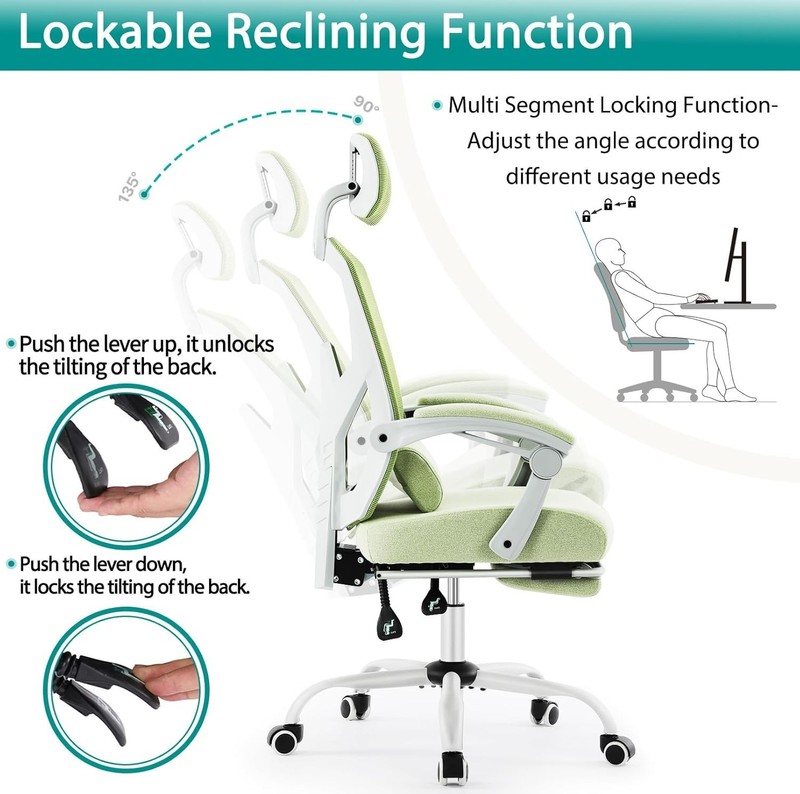 Swivel Ergonomic Chair for Home & Office – Adjustable Footrest & Neck Support gallery