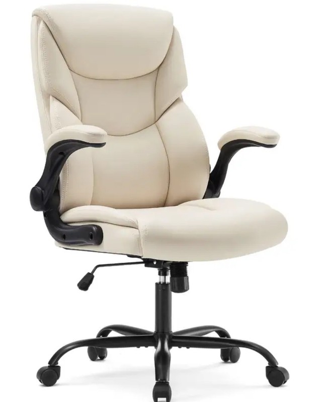 Ergonomic Home Office Chair, Leather Computer Gaming Chair with Armrests, Adjust gallery