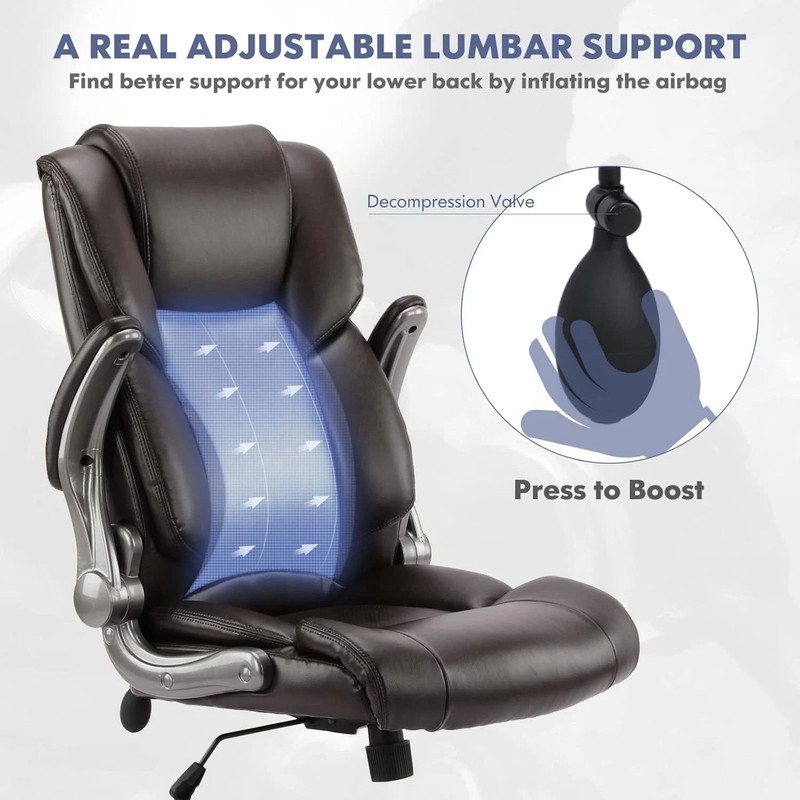 High Back Executive Office Chair- Ergonomic Home Computer Desk Leather Chair ... gallery