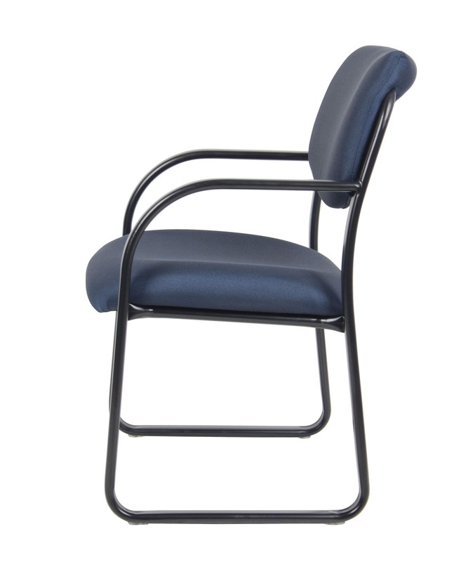 Boss Office Products Fabric Sled Base Guest Chair with Arms in Blue gallery