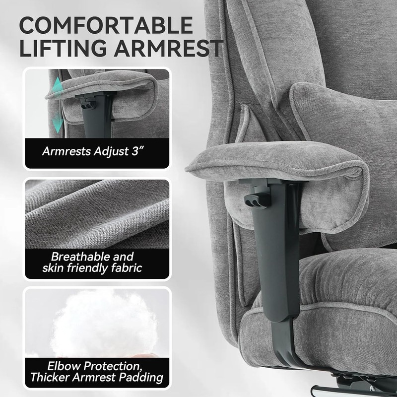 Efomao Executive Office Chair Fabric Foot Rest Big and Tall gallery