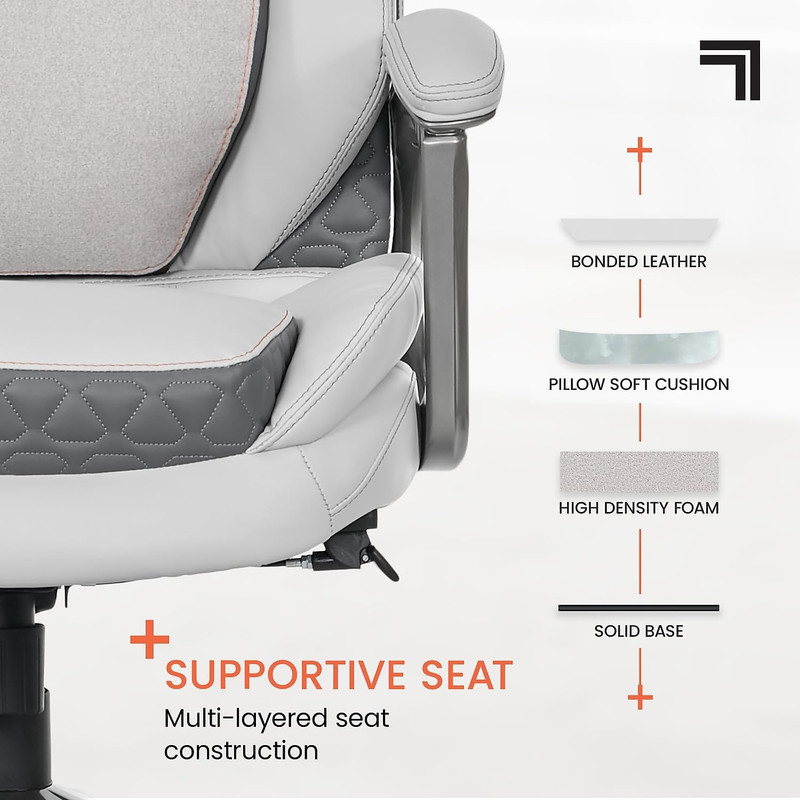 Sharper Image S600 Active Lumbar Ergonomic Bonded Leather Swivel Executive Massa gallery