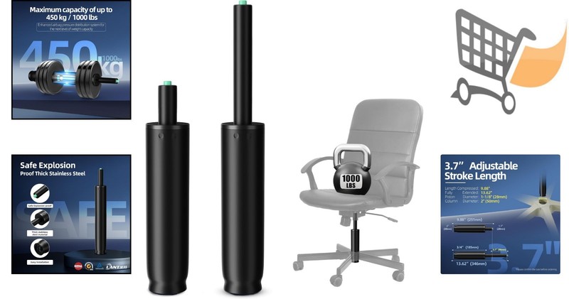 Office Chair Cylinder Replacement 4 Inch Stroke Heavy Duty Gas Shock Up to 10... gallery