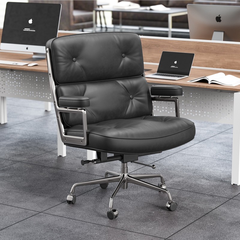 Modern Life Chair Genuine Leather Office Lobby Ergonomic Armchair Swivel Seat gallery