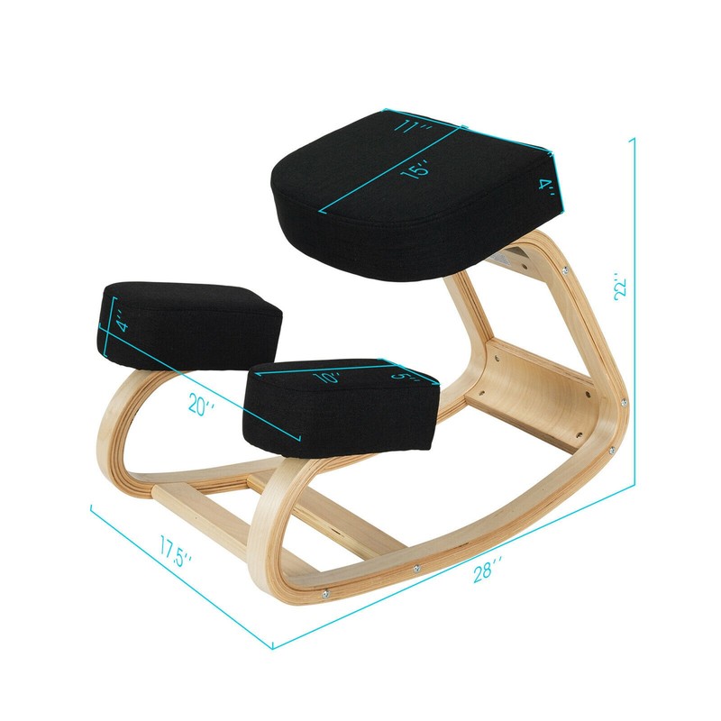 Ergonomic Kneeling Chair Rocking Stool Upright Posture Office Furniture Black gallery