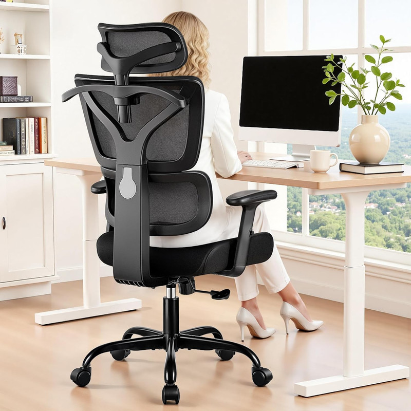 Ergonomic Office Chair High Back Desk Chair with Lumbar Support, Breathable Mesh