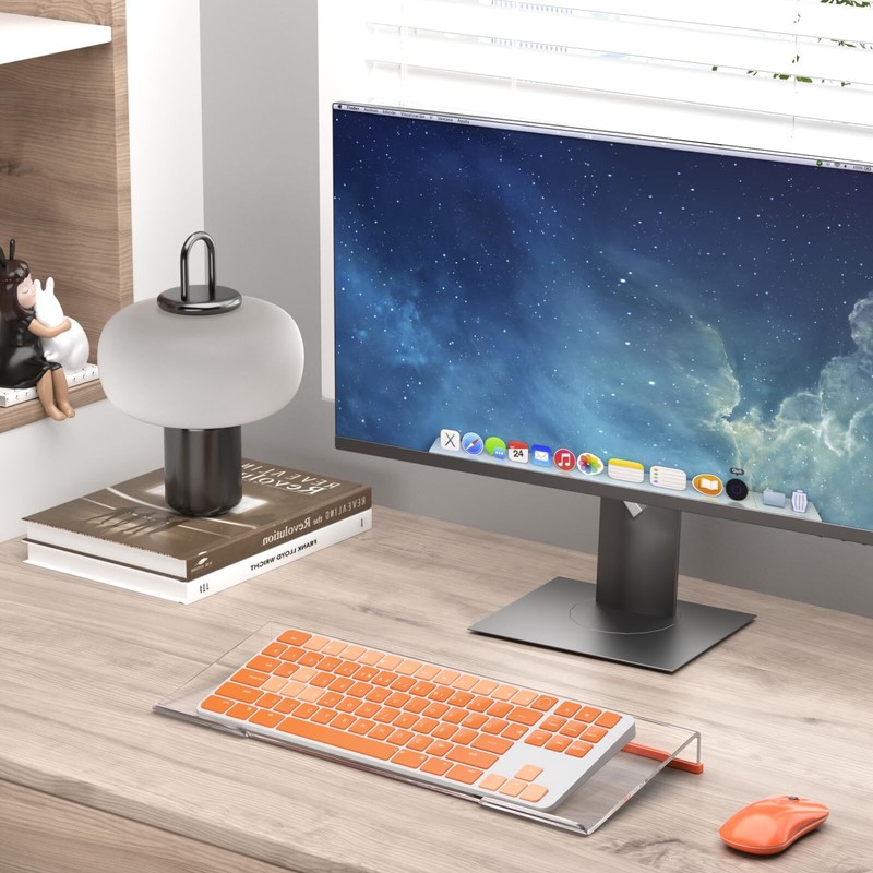 Ergonomic Computer Keyboard Stand - Clear Acrylic Keyboard Riser Tilted Keybo... gallery