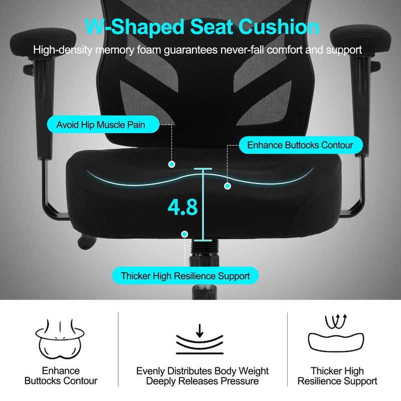 YFO Ergonomic Office Chair, Mesh Computer Desk Chair with Adjustable Back Lum... gallery