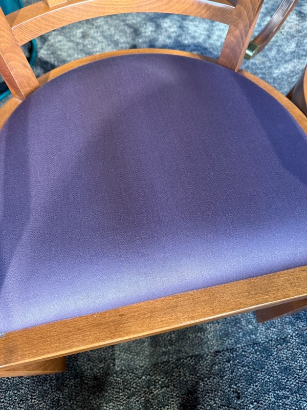 Guest / lobby / side Chair by Knoll w/ Wood Frame and Purple fabric Seat gallery