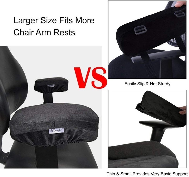 Luxury Armrest Covers 11” Memory Foam Pads - Comfy Office Cushion Set of 2 gallery