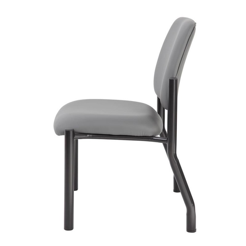 Scranton & Co Armless Steel Guest Chair with 400 lb. Weight Capacity in Gray gallery