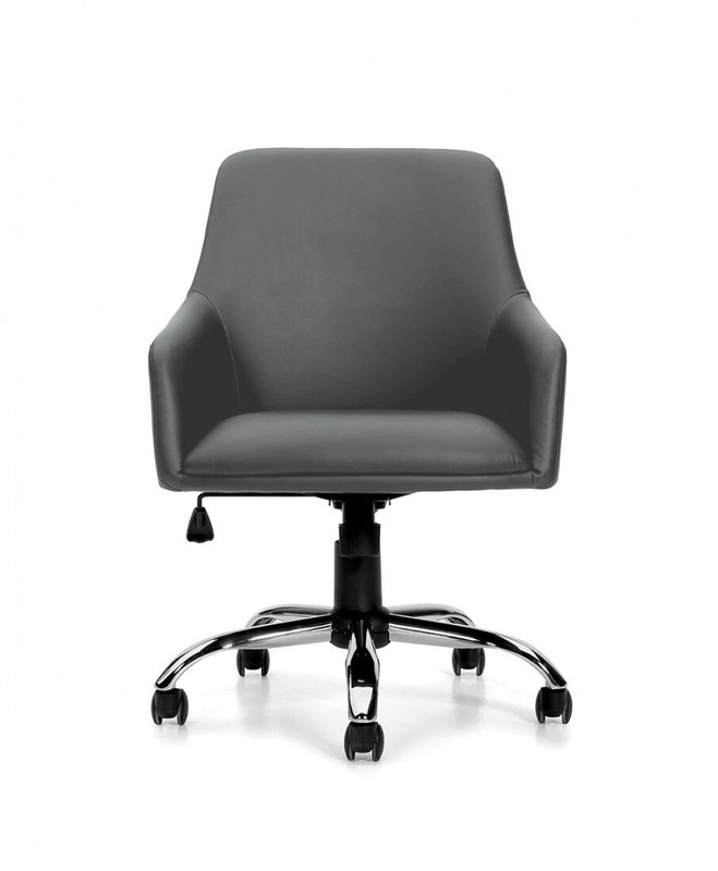 Offices to Go Set of 10 Mid-Back Tilter Conference Chairs with Charcoal Luxhide