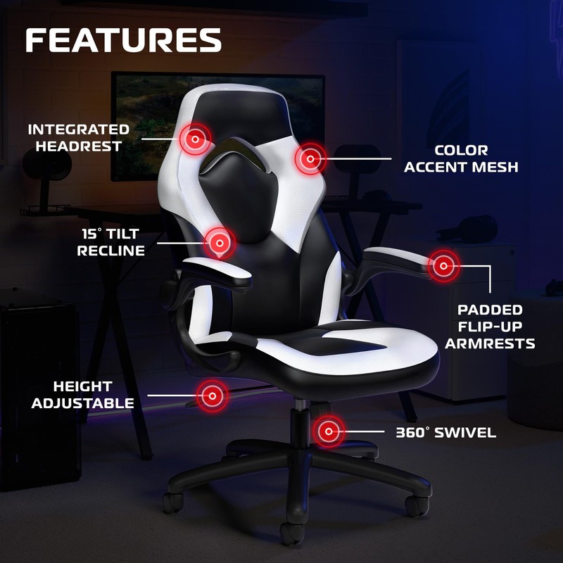 RESPAWN 3085 Ergonomic Racing Style High Back PC Computer Desk Office Chair-360 gallery