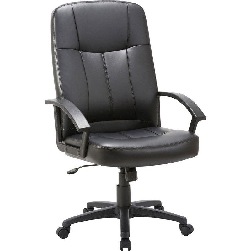 Lorell Chadwick Series Executive High-Back Chair – Black Seat Color With Armrest