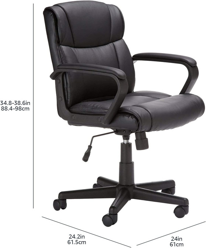 Office Task Chair with Adjustable Height, 360° Swivel, Padded Armrests, Mid-Back gallery