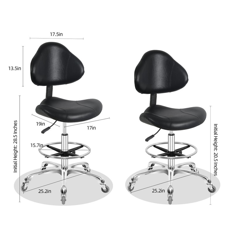 Rolling Swivel Drafting Chair Adjustable Heavy Duty (400lbs) Lumbar Task Chai... gallery