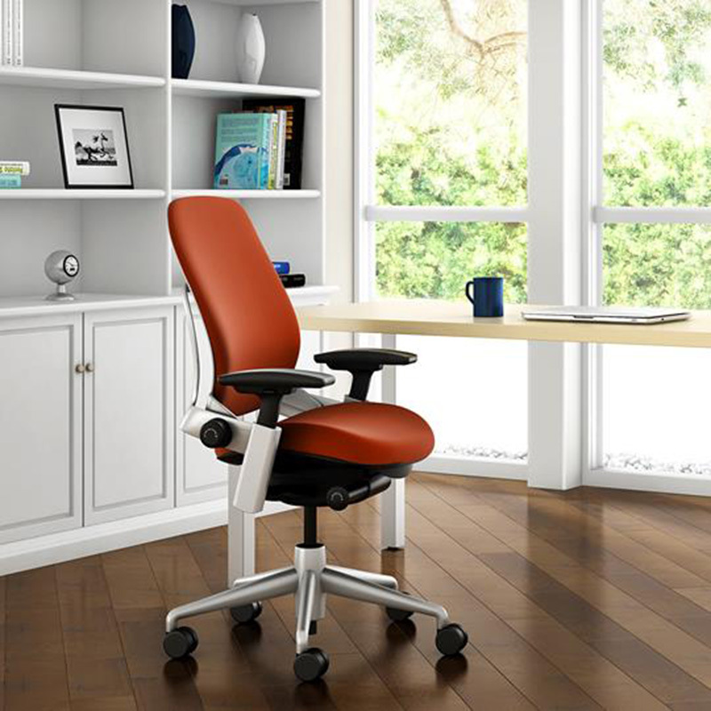 Steelcase Leap Desk Chair Platinum GunMetal Leather V2 Soft Hard Floor Casters gallery