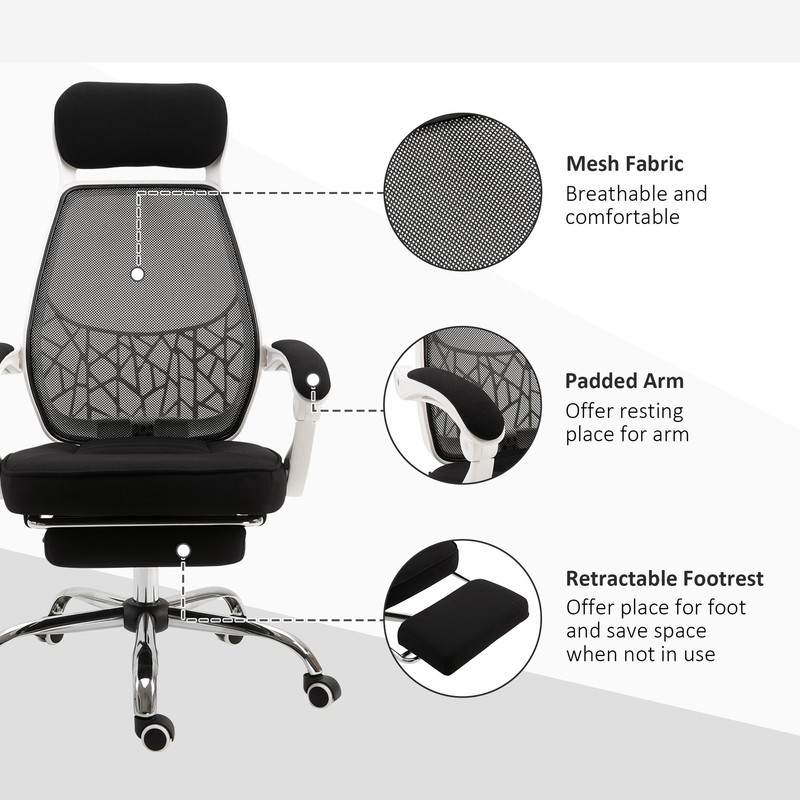 360° High Back Computer Adjusting Height Recliner Chair w/ Footrest gallery
