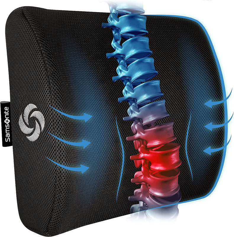 Ergonomic Lumbar Support Pillow for Office Chair, Gaming Chair, or Car, Memory F gallery