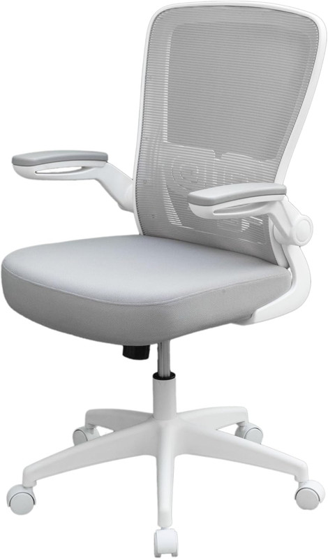 Mesh Task Chair with Flip up Arms, Grey/White gallery