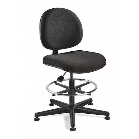 Bevco V4507mg-Bk Fabric Task Chair, 23″ To 33″, No Arms, Black