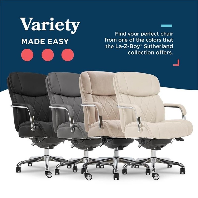 Maklaine Quilted Leather Executive Office Chair Ivory Bonded Leather gallery