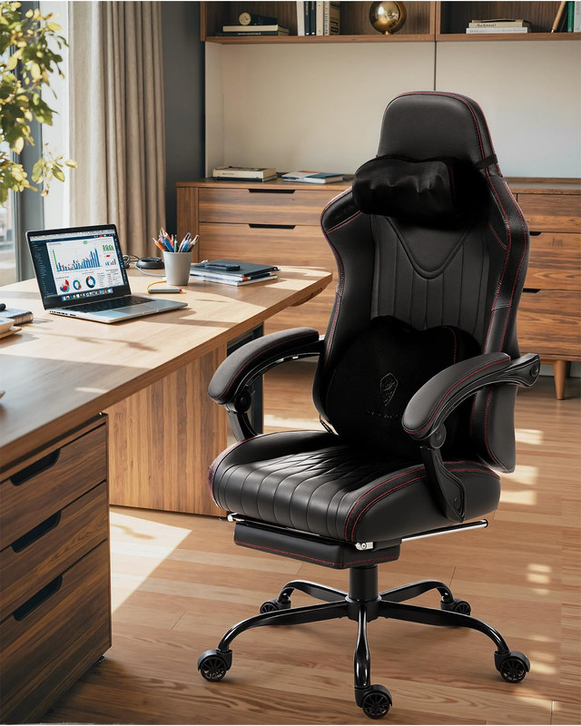 Dowinx Gaming Video Gaming Chair with Shiatsu Neck Massage and Lumbar Support fo gallery