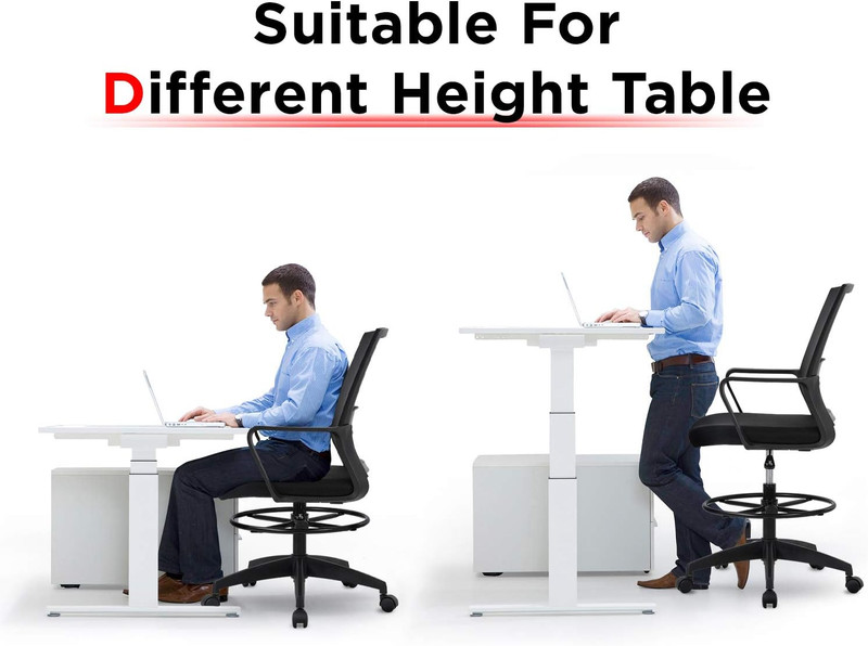 Drafting Chair Tall Office Chair Mesh Ergonomic Mid-Back Desk Chair with Adjusta gallery