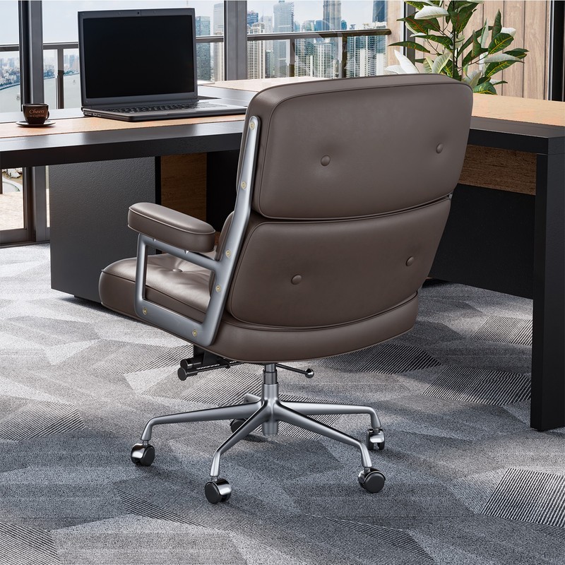 Modern Life Chair Genuine Leather Office Lobby Ergonomic Armchair Swivel Seat gallery