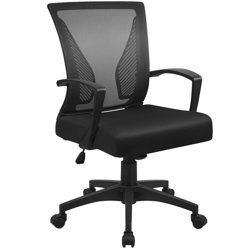 Furmax Office Chair Mid Back Swivel Lumbar Support Desk Chair, Height Adjustable