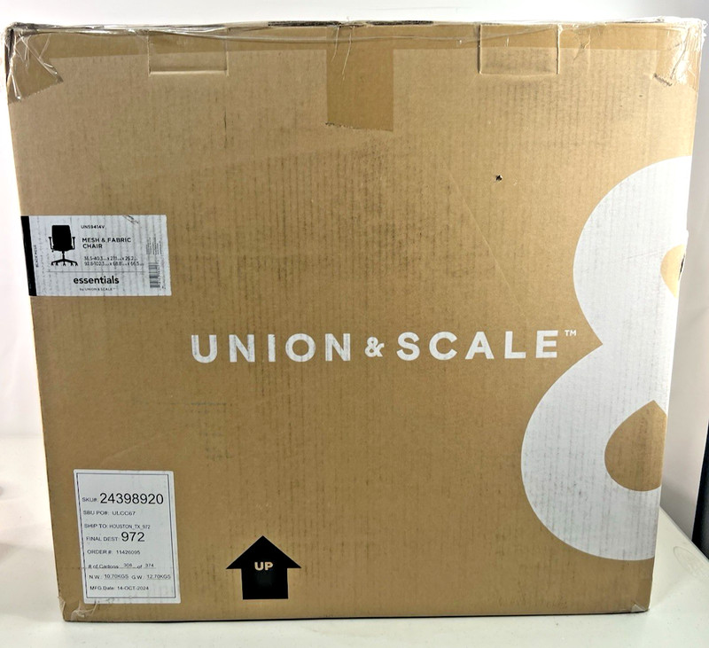 Union & Scale Staples Mesh Back Swivel Office Chair, Ergonomic Fabric Seat