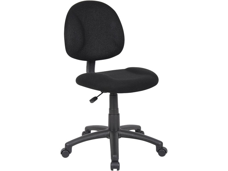 Boss Black Deluxe Posture Chair, Model Number: 217EBONY No Arms Task Chair